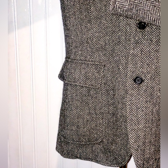 RALPH LAUREN Men’s Tweed Herringbone Single Breast Triple Button Wool Blazer LRG - Picture 7 of 16